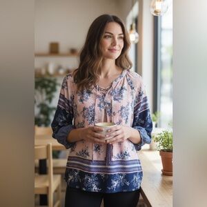 Fig and Flower Boho Floral Peasant Blouse | Anthropologie